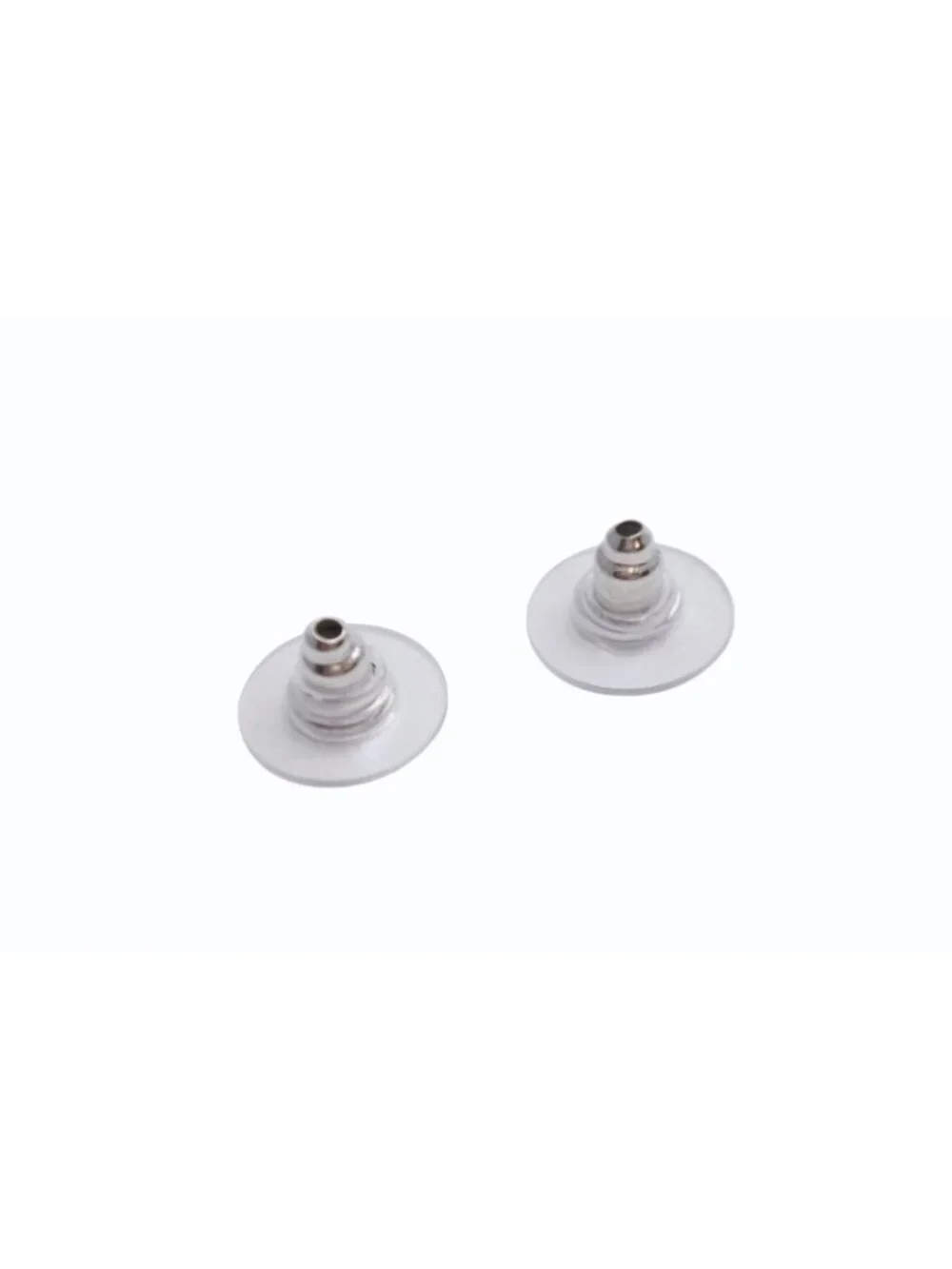 Chanel CC Logo Earrings 99 Metal Resin White Silver Clear